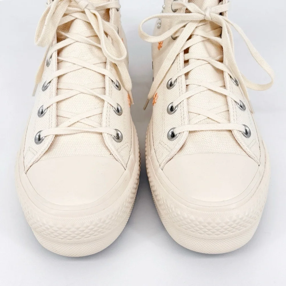 CONVERSE Chuck Taylor All Star Lift Platform Hi Pearls Cream Sneakers 10
